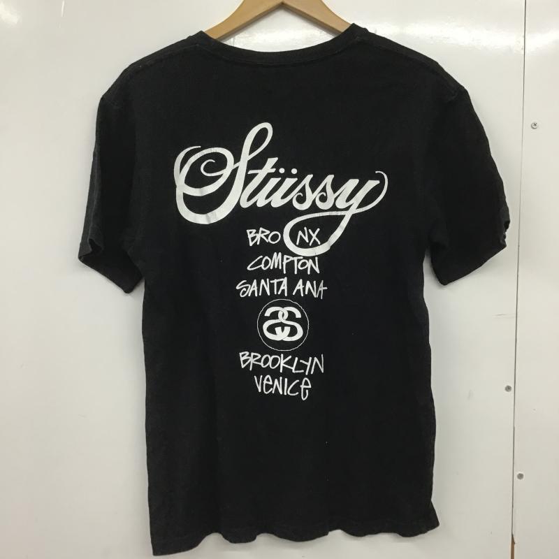ステューシー STUSSY Tシャツ 半袖 半袖カットソー プリントTシャツ クルーネックカットソー S ロゴ、文字 黒 / ブラック / black メンズ USED 古着 中古 10161610