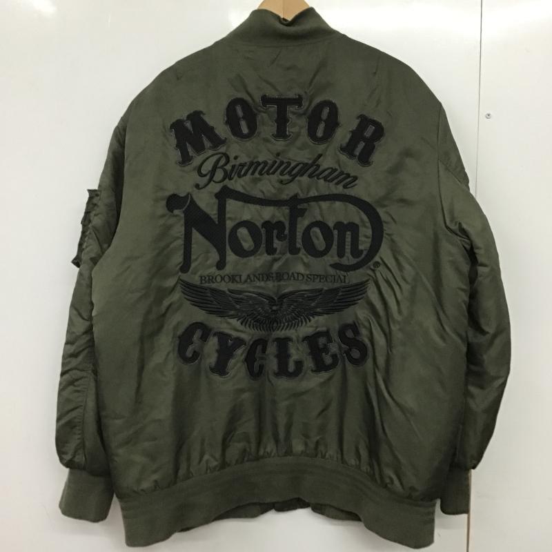 ノートン Norton ジャケット、上着 ジャンパー、ブルゾン ジップアップジャケット ナイロンジャケット アウター XXL ロゴ、文字 カーキ / カーキ / khaki メンズ USED 古着 中古 10161612