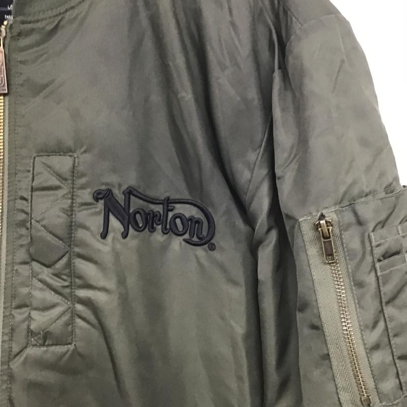ノートン Norton ジャケット、上着 ジャンパー、ブルゾン ジップアップジャケット ナイロンジャケット アウター XXL ロゴ、文字 カーキ / カーキ / khaki メンズ USED 古着 中古 10161612