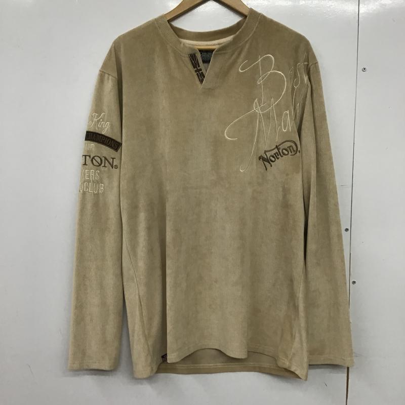 ノートン Norton カットソー 長袖 長袖カットソー コーデュロイカットソー XXL ロゴ、文字 ベージュ / ベージュ / beige メンズ USED 古着 中古 10161613