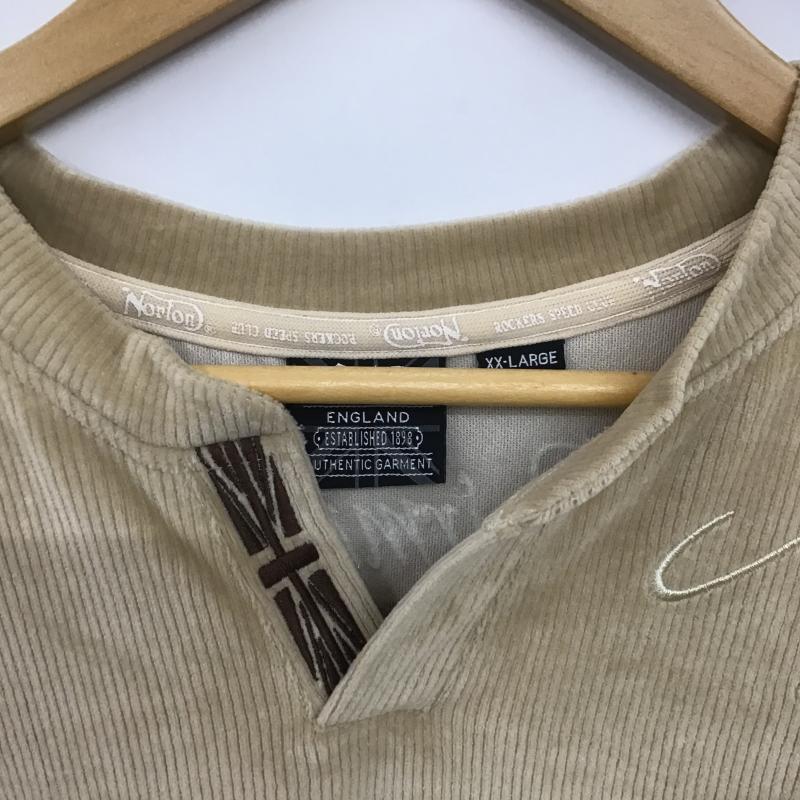 ノートン Norton カットソー 長袖 長袖カットソー コーデュロイカットソー XXL ロゴ、文字 ベージュ / ベージュ / beige メンズ USED 古着 中古 10161613