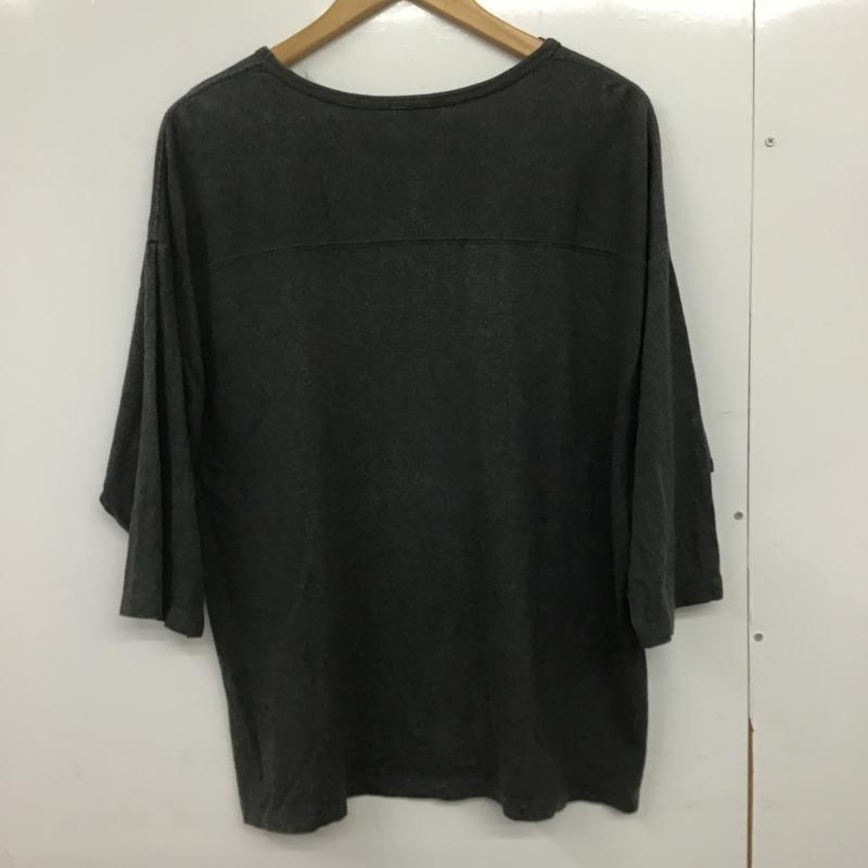 ゴーヘンプ GOHEMP カットソー 七分袖 七分丈カットソー クルーネックカットソー M 無地 ダークグレー / ダークグレー / メンズ USED 古着 中古 10161616