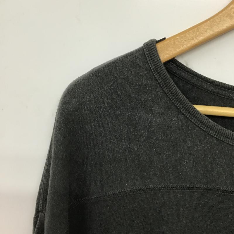 ゴーヘンプ GOHEMP カットソー 七分袖 七分丈カットソー クルーネックカットソー M 無地 ダークグレー / ダークグレー / メンズ USED 古着 中古 10161616