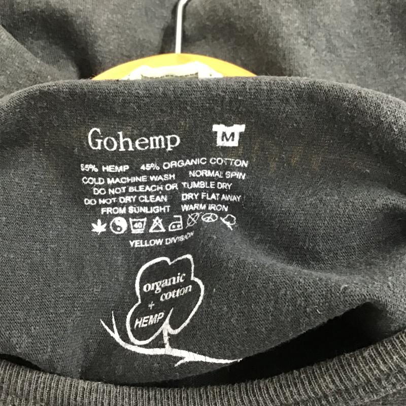 ゴーヘンプ GOHEMP カットソー 七分袖 七分丈カットソー クルーネックカットソー M 無地 ダークグレー / ダークグレー / メンズ USED 古着 中古 10161616