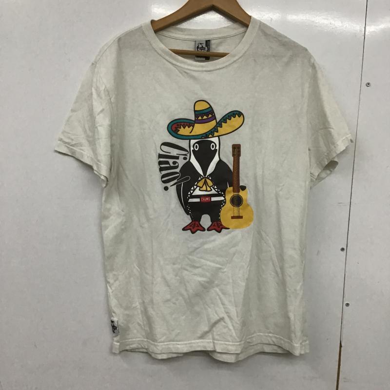 チャムス CHUMS Tシャツ 半袖 半袖カットソー プリントTシャツ クルーネックカットソー XL プリント 白 / ホワイト / white メンズ USED 古着 中古 10161620