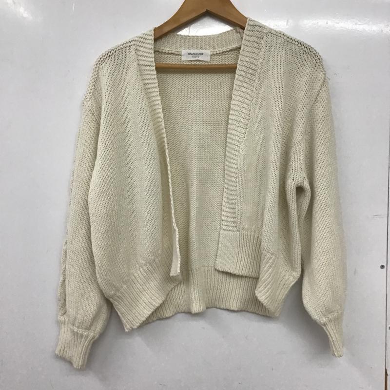 オペークドットクリップ OPAQUE.CLIP カーディガン 長袖 FREE 無地 白 / ホワイト / white レディース USED 古着 中古 10161624