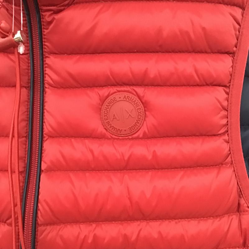 アルマーニエクスチェンジ ARMANI EXCHANGE ベスト ベスト ジップアップダウンベスト アウター S ロゴ、文字 赤 / レッド / red メンズ USED 古着 中古 10161639