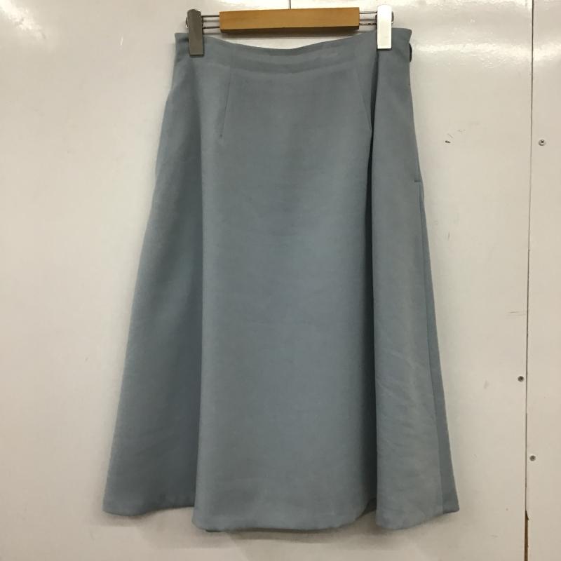 ナチュラルビューティーベーシック NATURAL BEAUTY BASIC スカート ひざ丈スカート L 無地 水色 / ライトブルー / レディース USED 古着 中古 10161640