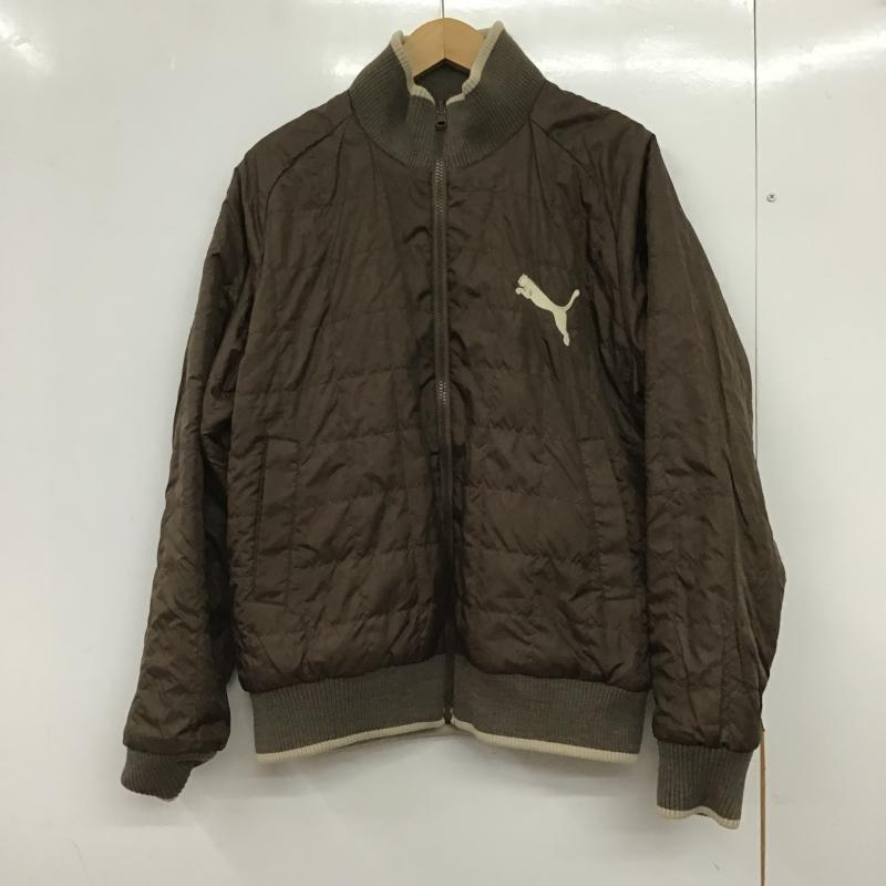 プーマ PUMA ジャケット、上着 ジャンパー、ブルゾン ジップアップジャケット アウター ジャージ L ロゴ、文字 ベージュ / ベージュ / beige メンズ USED 古着 中古 10161644