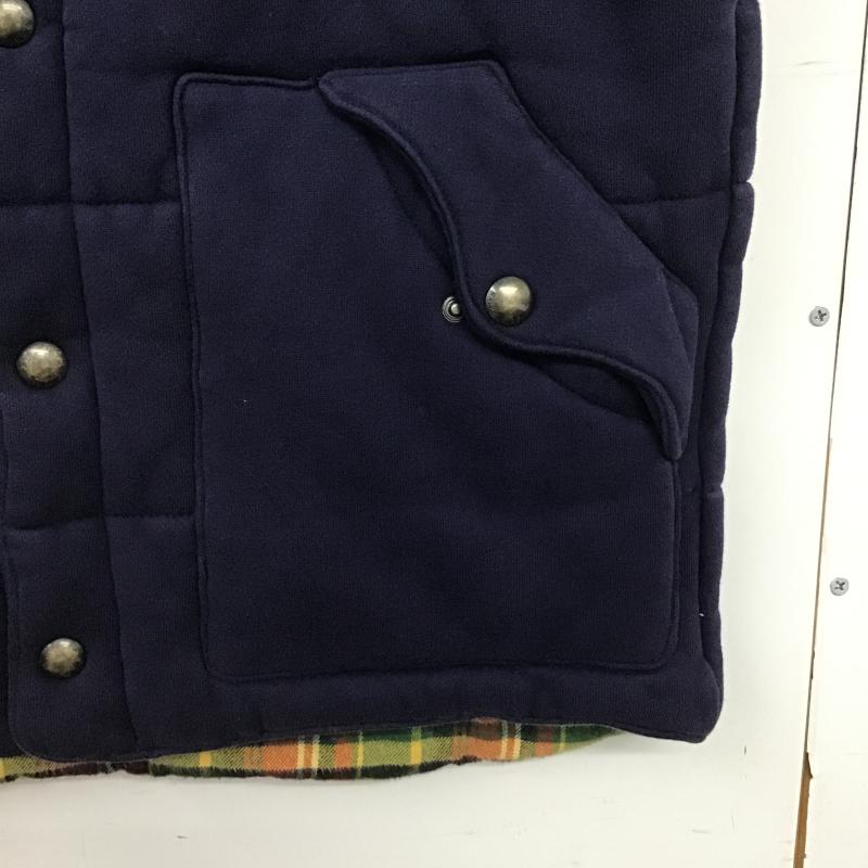 ポロバイラルフローレン Polo by RALPH LAUREN ベスト ベスト ダウンベスト ノースリーブ 前ボタン L ロゴ、文字 紺 / ネイビー / navy メンズ USED 古着 中古 10161645