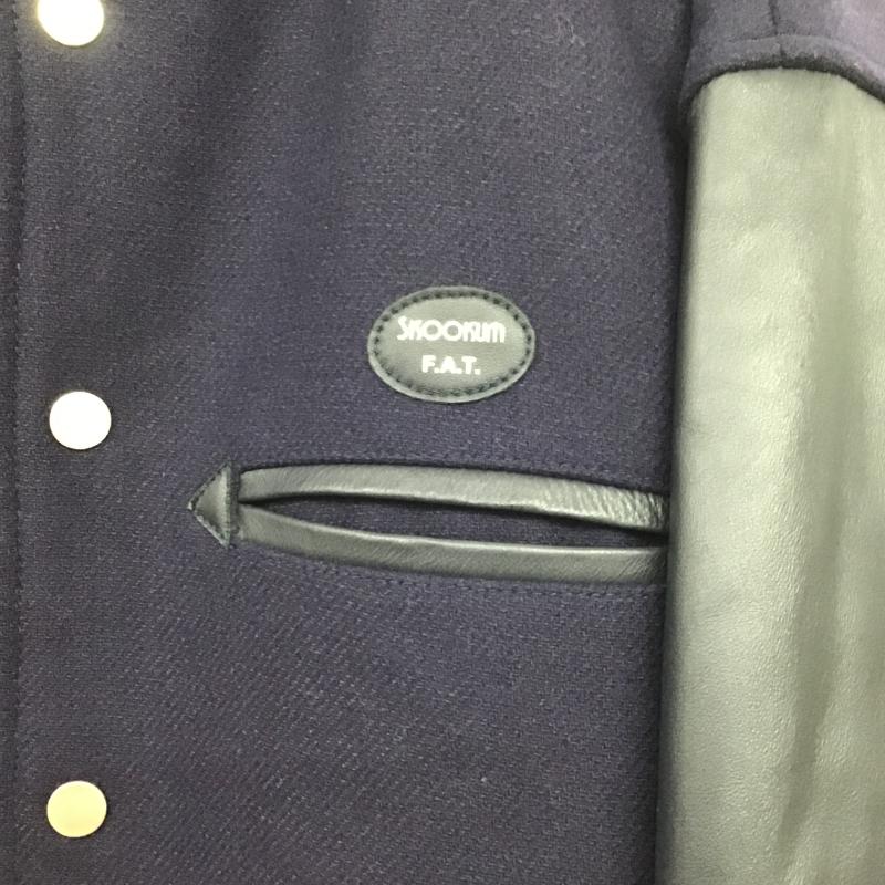 エフエイティー FAT ジャケット、上着 ジャンパー、ブルゾン スタジャン アウター フロントボタン ロゴ、文字 紺 / ネイビー / navy メンズ USED 古着 中古 10161646