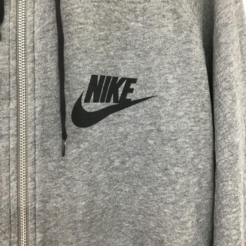 ナイキ NIKE パーカー 長袖 ジップアップパーカー 長袖パーカー カジュアルジャケット L ロゴ、文字 灰 / グレー / gray メンズ USED 古着 中古 10161649