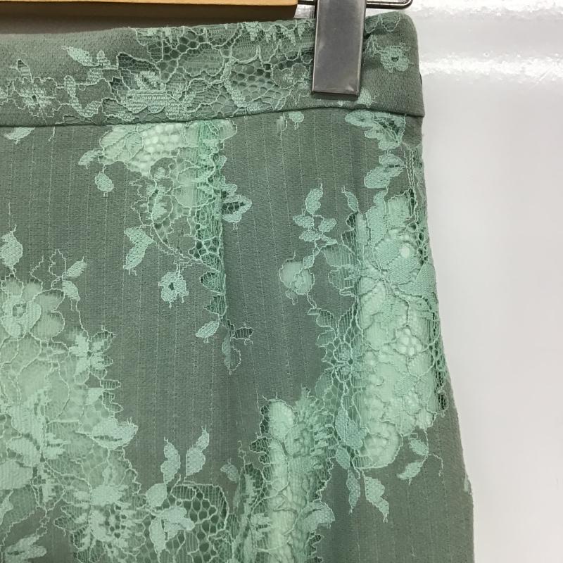 ケービーエフプラス KBF+ スカート ロングスカート KP94-25T040 レース切り替えフレアスカート 0 無地 緑 / グリーン / green レディース USED 古着 中古 10161652