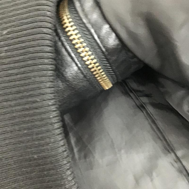 クレイル CLEL ジャケット、上着 ジャンパー、ブルゾン フェイクレザージャケット ジップアップジャケット スタンドカラー L 無地 黒 / ブラック / black メンズ USED 古着 中古 10161654
