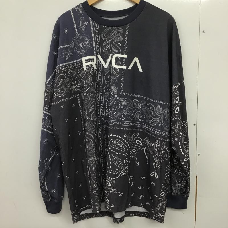 ルーカ RVCA カットソー 長袖 長袖 XL ロゴ、文字 紺 / ネイビー / navy メンズ USED 古着 中古 10161658