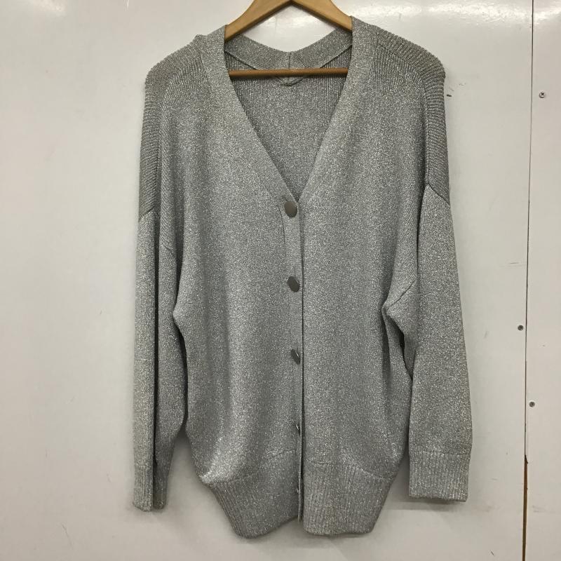 ケイ シラハタ kei shirahata カーディガン 長袖 FREE 無地 銀 / シルバー / silver color レディース USED 古着 中古 10161667
