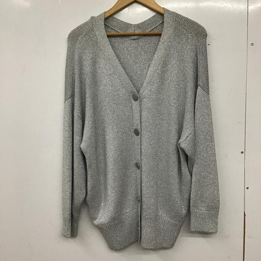 ケイ シラハタ kei shirahata カーディガン 長袖 FREE 無地 銀 / シルバー / silver color レディース USED 古着 中古 10161667