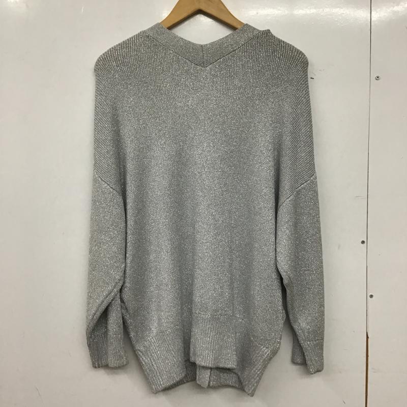 ケイ シラハタ kei shirahata カーディガン 長袖 FREE 無地 銀 / シルバー / silver color レディース USED 古着 中古 10161667
