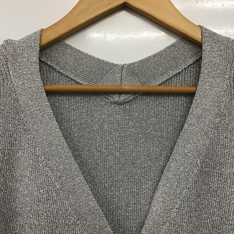 ケイ シラハタ kei shirahata カーディガン 長袖 FREE 無地 銀 / シルバー / silver color レディース USED 古着 中古 10161667