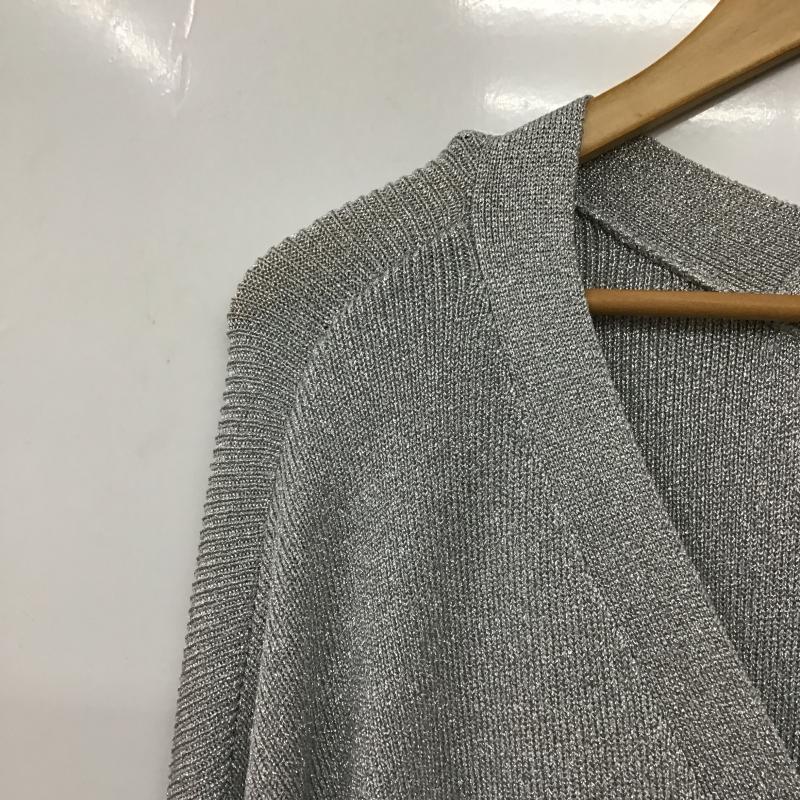 ケイ シラハタ kei shirahata カーディガン 長袖 FREE 無地 銀 / シルバー / silver color レディース USED 古着 中古 10161667