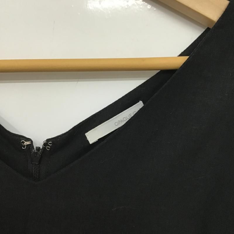 オペークドットクリップ OPAQUE.CLIP ワンピース ひざ丈スカート M 無地 黒 / ブラック / black レディース USED 古着 中古 10161675