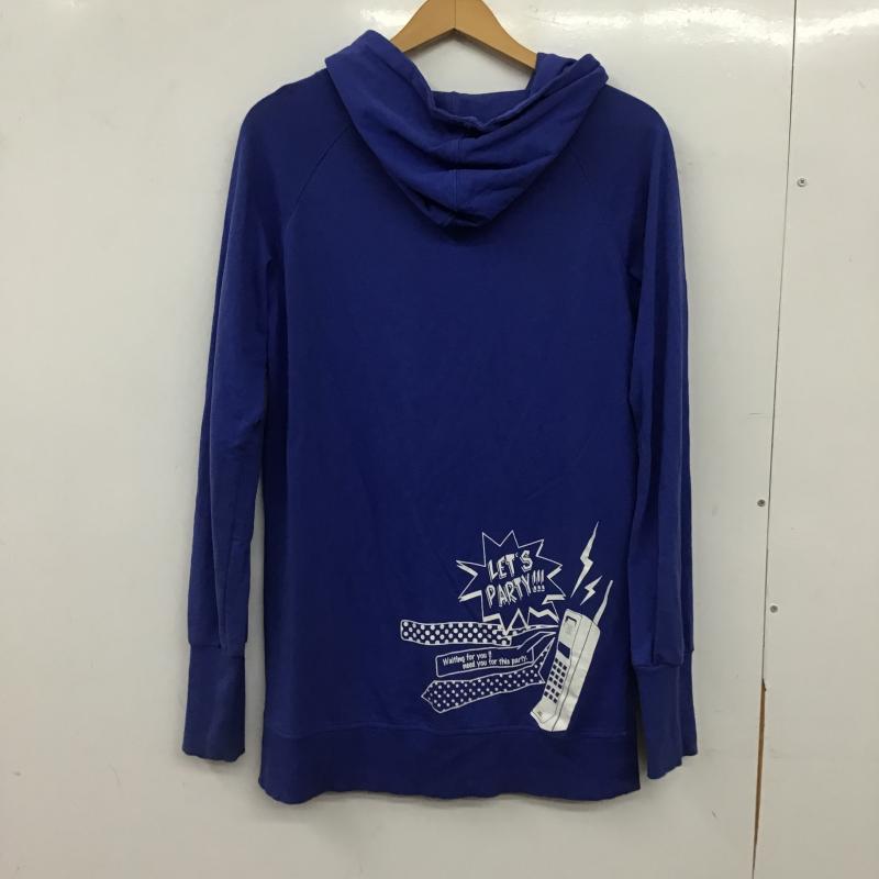 ヘル キャット パンクス HELL CAT PUNKS パーカー 長袖 M 無地 X プリント 青 / ブルー / blue レディース USED 古着 中古 10161676