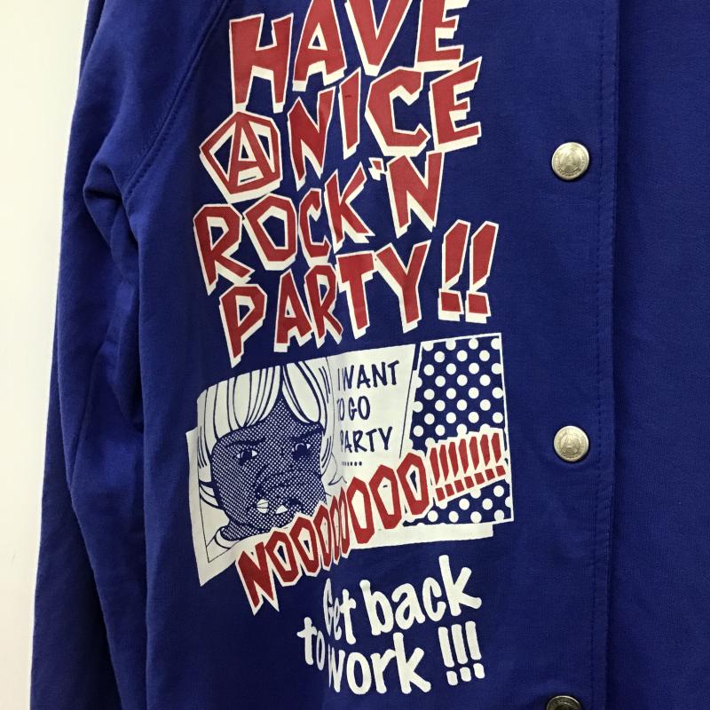 ヘル キャット パンクス HELL CAT PUNKS パーカー 長袖 M 無地 X プリント 青 / ブルー / blue レディース USED 古着 中古 10161676