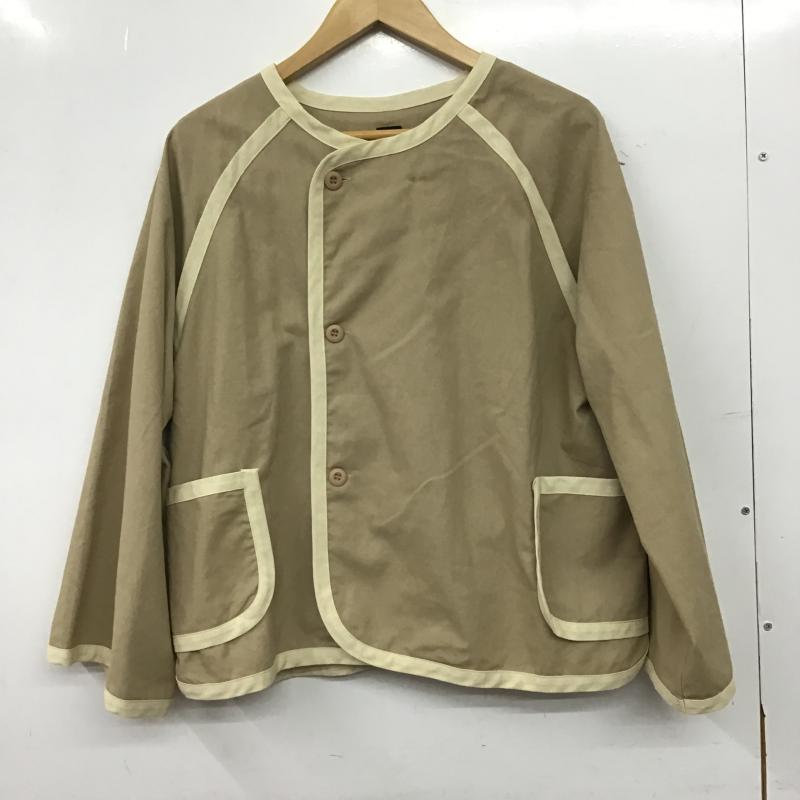 メルロー merlot ジャケット、上着 ジャケット、ブレザー 無地 茶 / ブラウン / brown X ベージュ / ベージュ / beige レディース USED 古着 中古 10161687