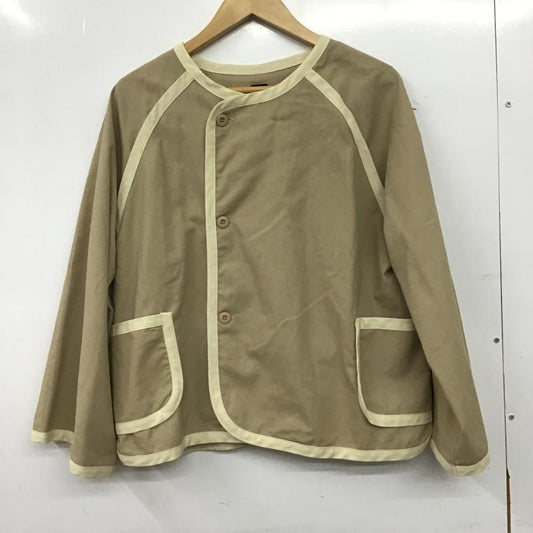 メルロー merlot ジャケット、上着 ジャケット、ブレザー 無地 茶 / ブラウン / brown X ベージュ / ベージュ / beige レディース USED 古着 中古 10161687