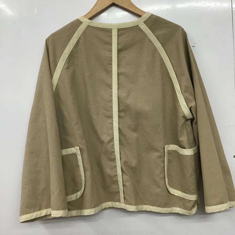 メルロー merlot ジャケット、上着 ジャケット、ブレザー 無地 茶 / ブラウン / brown X ベージュ / ベージュ / beige レディース USED 古着 中古 10161687