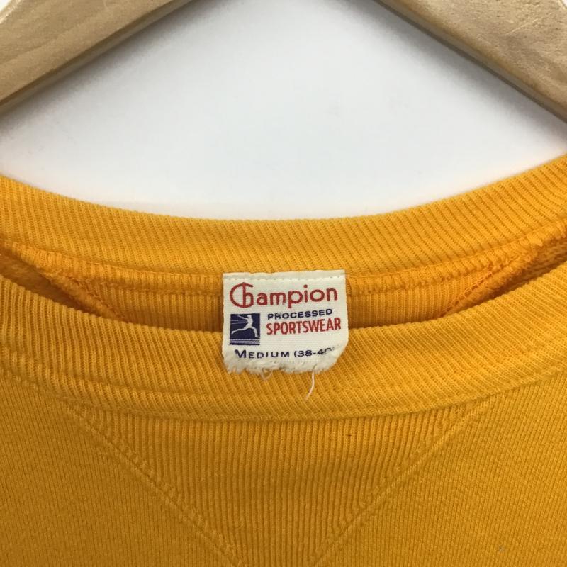 チャンピオン Campion トレーナー 長袖 長袖トレーナー スウェット クルーネック プルオーバー M 無地 黄 / イエロー / yellow メンズ USED 古着 中古 10161691