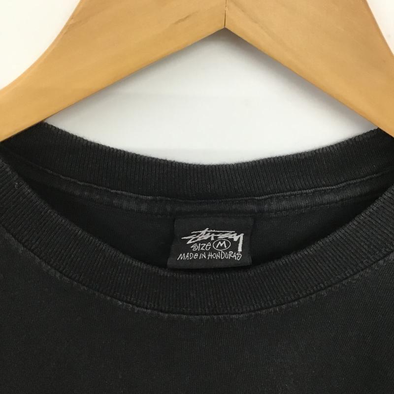 ステューシー STUSSY Tシャツ 半袖 半袖カットソー プリントTシャツ クルーネックカットソー M ロゴ、文字 黒 / ブラック / black メンズ USED 古着 中古 10161692