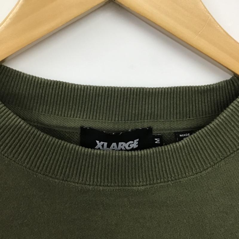 エクストララージ XLARGE トレーナー 長袖 長袖トレーナー スウェット クルーネック プルオーバー M ロゴ、文字 カーキ / カーキ / khaki メンズ USED 古着 中古 10161696