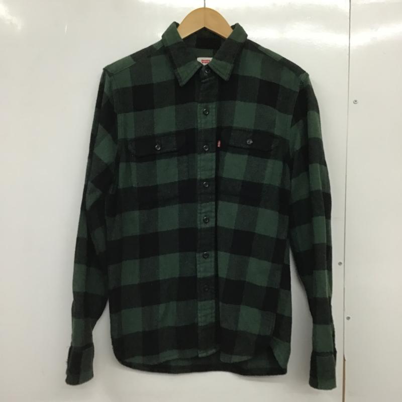 リーバイス Levi s シャツ、ブラウス 長袖 長袖シャツ チェックシャツ カラーシャツ S チェック 緑 / グリーン / green メンズ USED 古着 中古 10161699