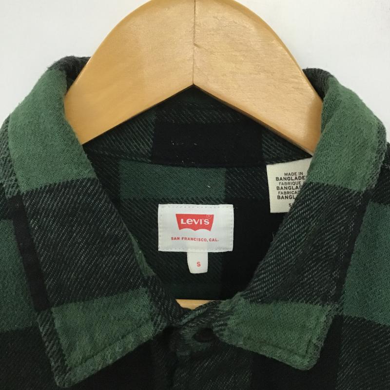 リーバイス Levi s シャツ、ブラウス 長袖 長袖シャツ チェックシャツ カラーシャツ S チェック 緑 / グリーン / green メンズ USED 古着 中古 10161699