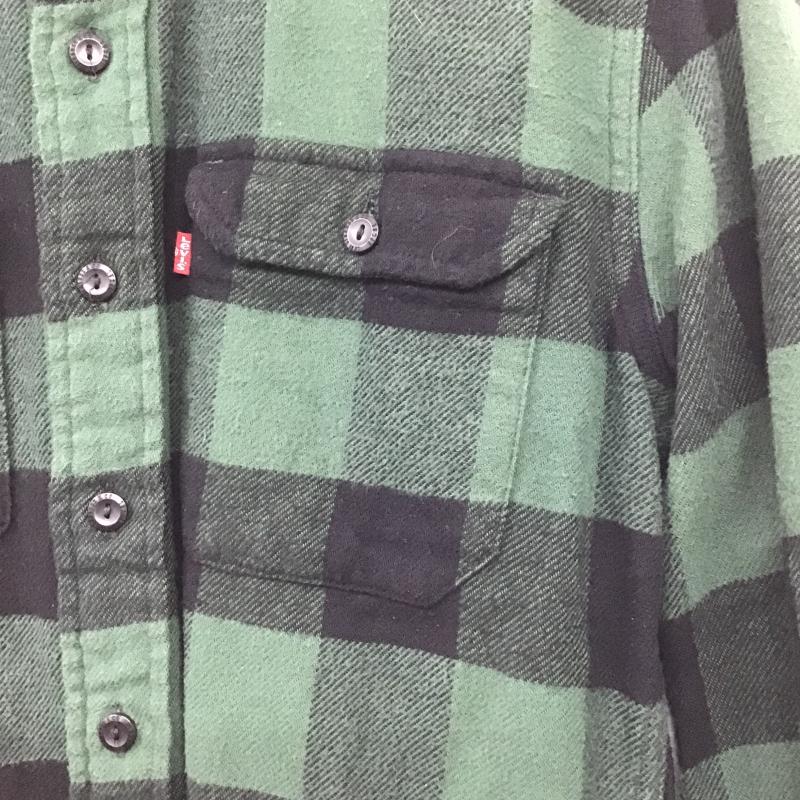 リーバイス Levi s シャツ、ブラウス 長袖 長袖シャツ チェックシャツ カラーシャツ S チェック 緑 / グリーン / green メンズ USED 古着 中古 10161699