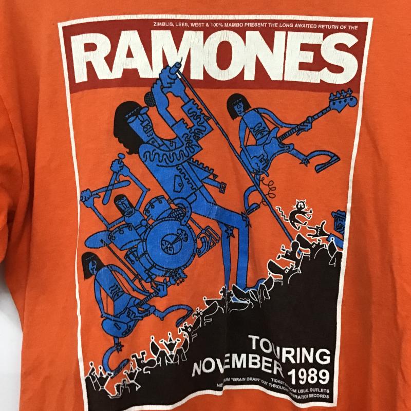 古着 USED Tシャツ 半袖 半袖カットソー プリントTシャツ クルーネックカットソー M プリント 橙 / オレンジ / orange メンズ USED 古着 中古 10161700