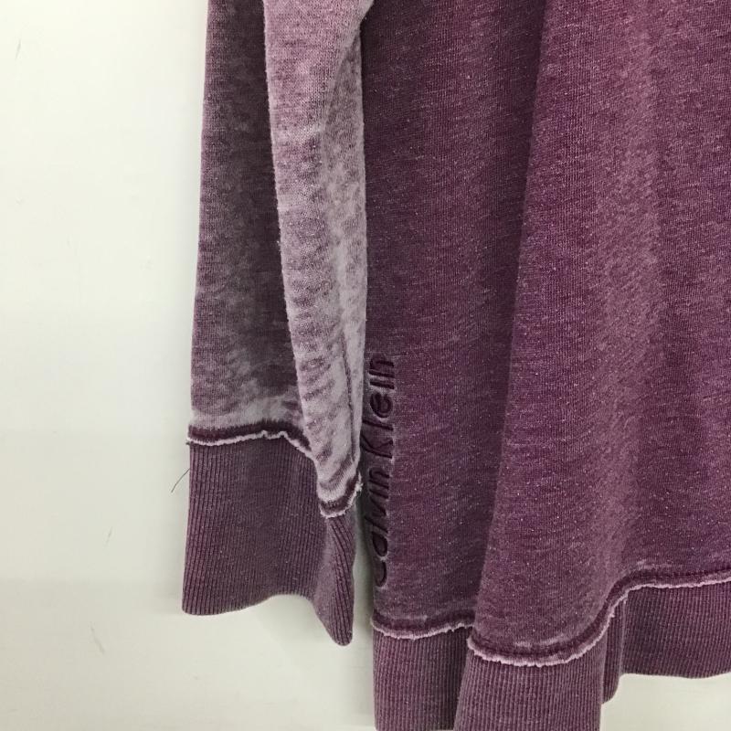 カルバン・クライン Calvin Klein トレーナー 長袖 長袖パーカー プルオーバー スウェット L 無地 紫 / パープル / purple メンズ USED 古着 中古 10161712
