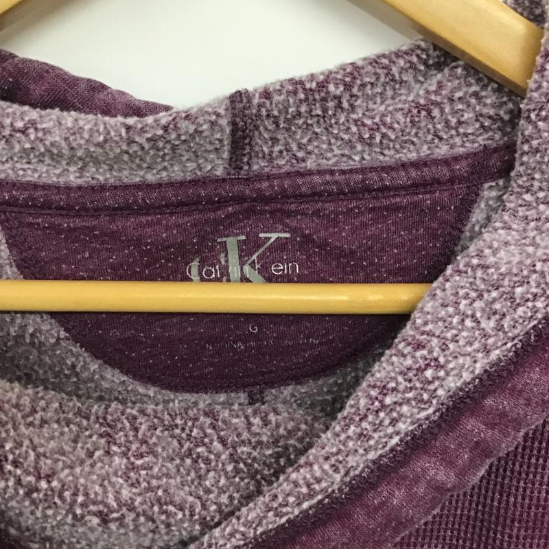 カルバン・クライン Calvin Klein トレーナー 長袖 長袖パーカー プルオーバー スウェット L 無地 紫 / パープル / purple メンズ USED 古着 中古 10161712