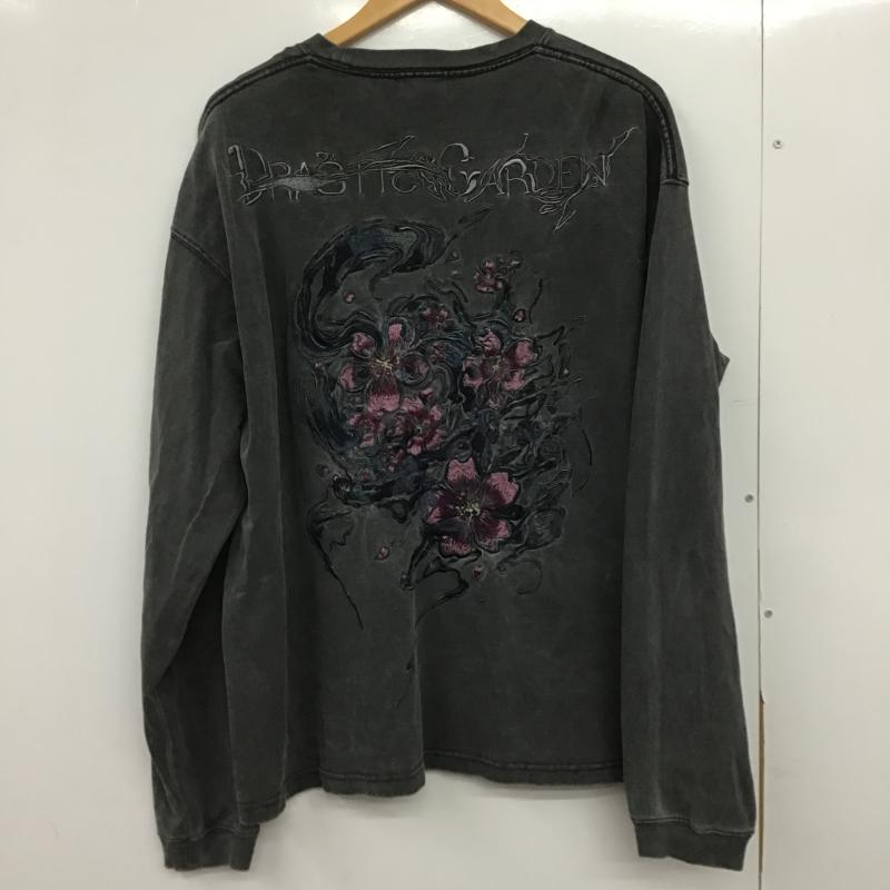 ドラスティックガーデン DRASTIC GARDEN カットソー 長袖 長袖カットソー 刺繍カットソー クルーネック XL 刺繍 ダークグレー / ダークグレー / メンズ USED 古着 中古 10161715
