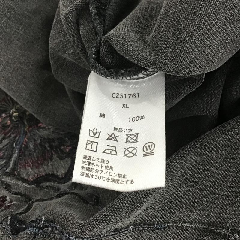 ドラスティックガーデン DRASTIC GARDEN カットソー 長袖 長袖カットソー 刺繍カットソー クルーネック XL 刺繍 ダークグレー / ダークグレー / メンズ USED 古着 中古 10161715
