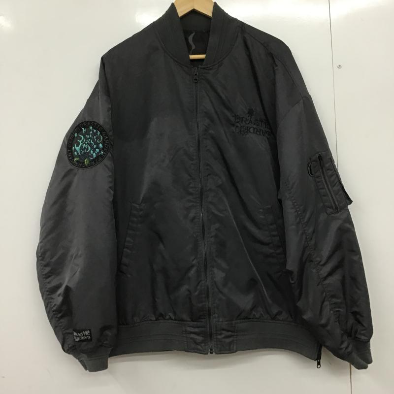 ドラスティックガーデン DRASTIC GARDEN ジャケット、上着 ジャンパー、ブルゾン ジップアップジャケット ナイロンジャケット アウター XL ロゴ、文字 ダークグレー / ダークグレー / メンズ USED 古着 中古 10161716
