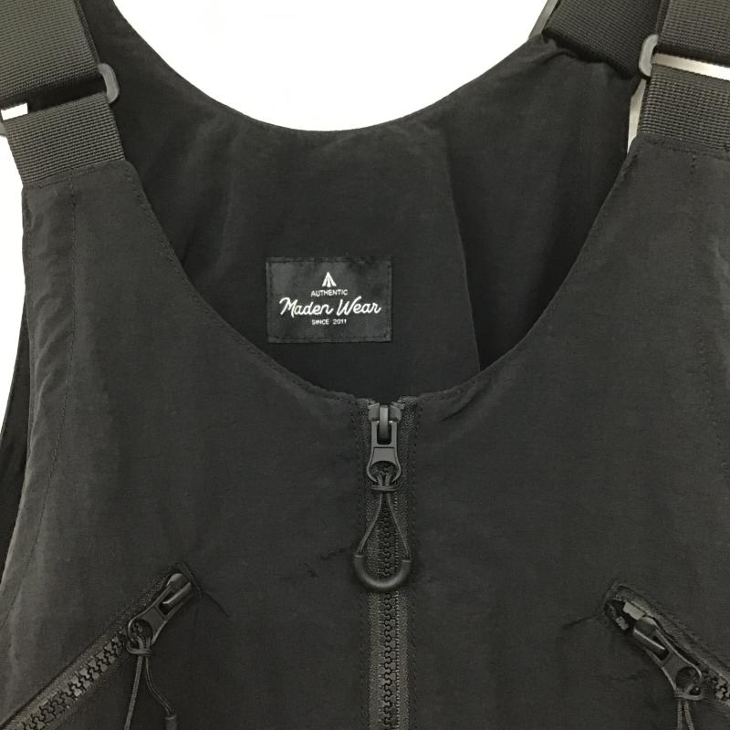 メデン MADEN ベスト ベスト ジップアップナイロンジャケットベスト ノースリーブカットソー M 無地 黒 / ブラック / black メンズ USED 古着 中古 10161717