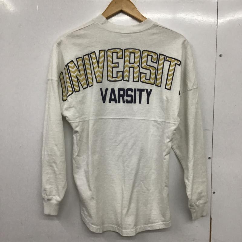 バーシティ Varsity カットソー 長袖 長袖カットソー プリントカットソー クルーネック XS プリント 白 / ホワイト / white メンズ USED 古着 中古 10161718