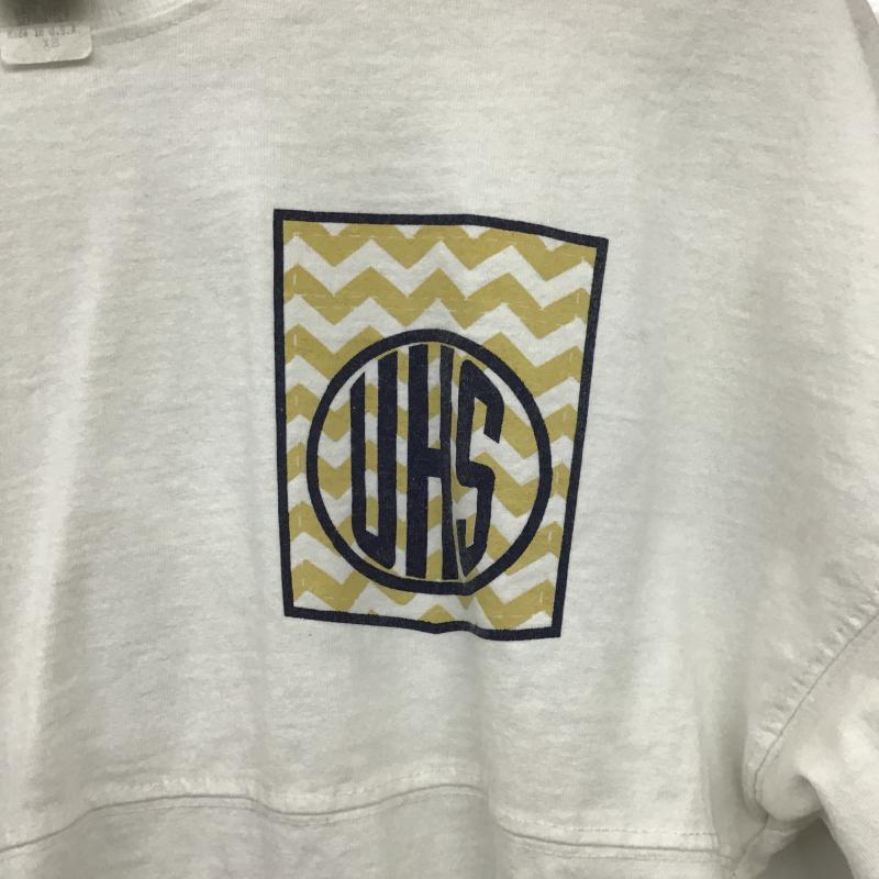 バーシティ Varsity カットソー 長袖 長袖カットソー プリントカットソー クルーネック XS プリント 白 / ホワイト / white メンズ USED 古着 中古 10161718