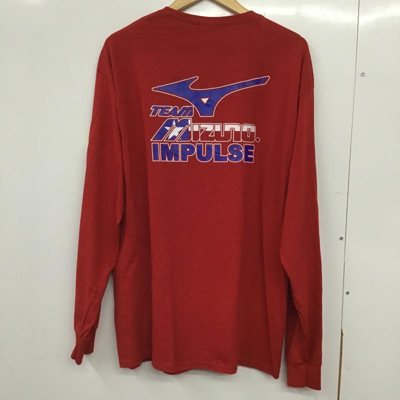 ジャージーズ JERZEES カットソー 長袖 長袖カットソー プリントカットソー クルーネック L プリント 赤 / レッド / red メンズ USED 古着 中古 10161719