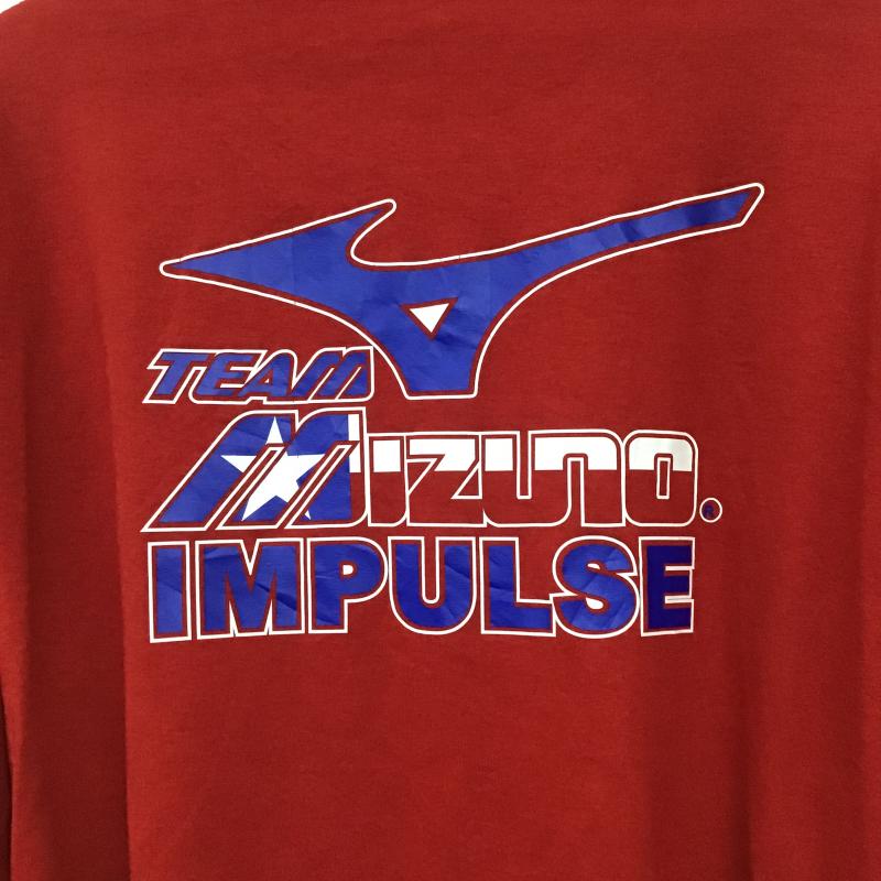 ジャージーズ JERZEES カットソー 長袖 長袖カットソー プリントカットソー クルーネック L プリント 赤 / レッド / red メンズ USED 古着 中古 10161719