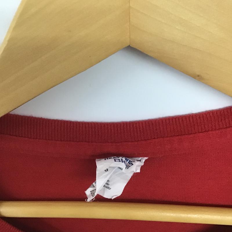 ジャージーズ JERZEES カットソー 長袖 長袖カットソー プリントカットソー クルーネック L プリント 赤 / レッド / red メンズ USED 古着 中古 10161719