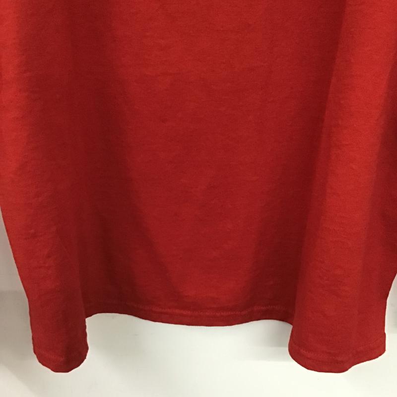 ジャージーズ JERZEES カットソー 長袖 長袖カットソー プリントカットソー クルーネック L プリント 赤 / レッド / red メンズ USED 古着 中古 10161719