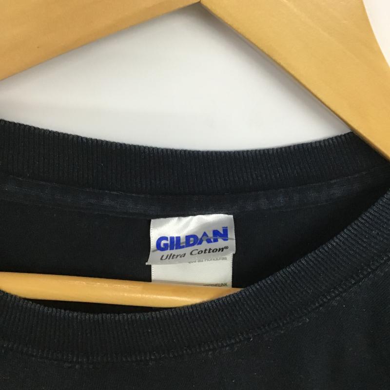 ギルダン GILDAN カットソー 長袖 長袖カットソー プリントカットソー クルーネック XXL プリント 紺 / ネイビー / navy メンズ USED 古着 中古 10161720